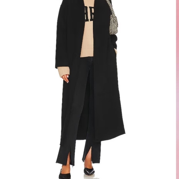 ANINE BING Black Roxanne Button Fly Raw Hem Front Slip Washed Stretch Denim Jean - Picture 5 of 16